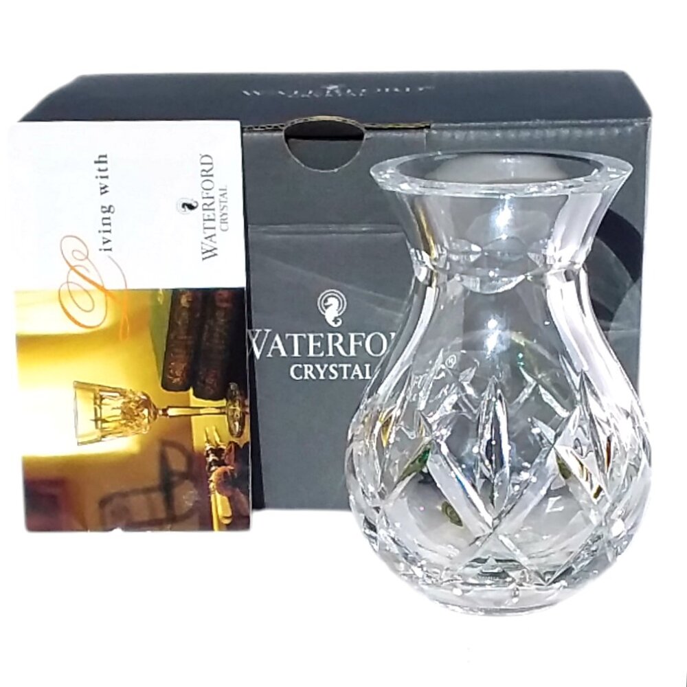 Vtg 90s Waterford Crystal Posy Vase 4in Bulb Shape Bud Made in Ireland NEW